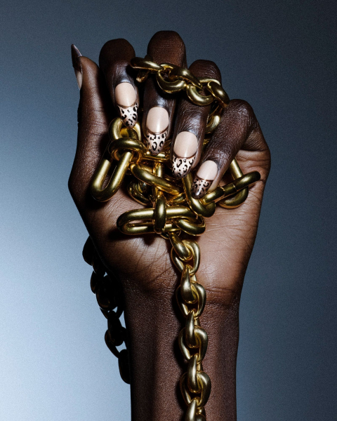 french manicure trends with nail art leopard french tips