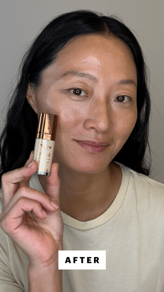 Allure tester after applying the Danessa Myricks Beauty Yummy Skin Lift  Flex Concealer